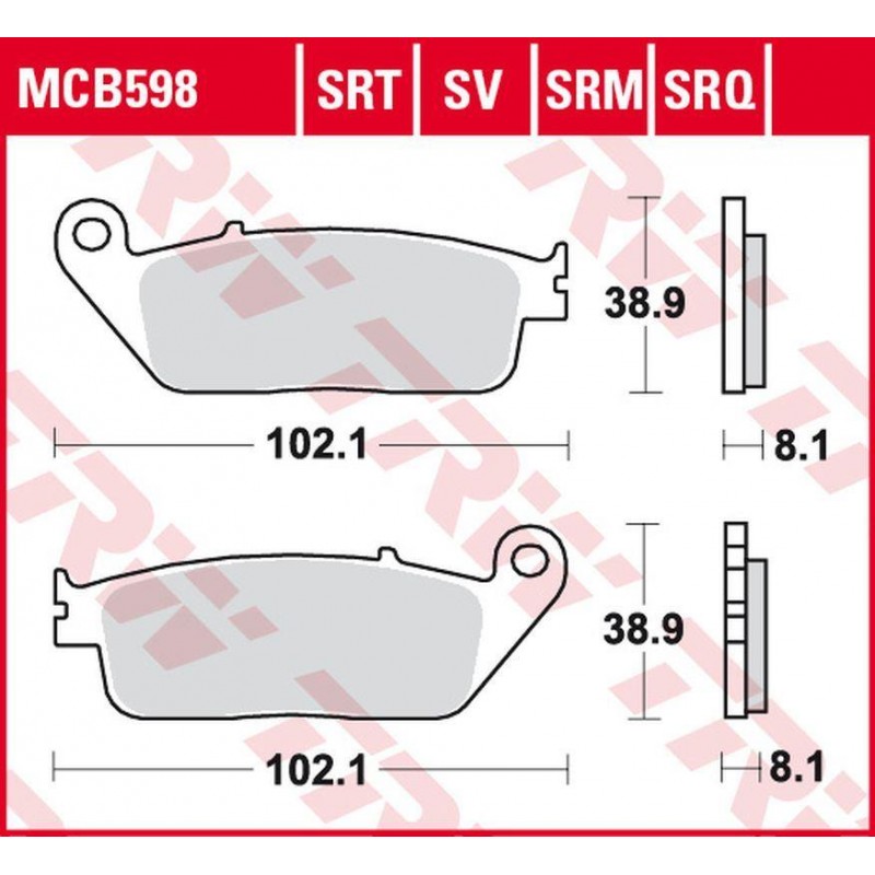 TRW LUCAS ZF KLOCKI HAMULCOWE KH196 SINTER ROAD/TRACK HONDA CBR 250R '88-'94/'11-'14, CB 600 HORNET '98-'15, CBF 600 '04-'10, VT