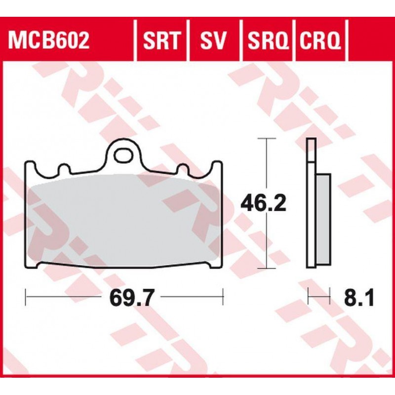 TRW LUCAS ZF KLOCKI HAMULCOWE KH158 SINTER ROAD/TRACK HUSABERG FS 450 '03-'05, FS 650 '01-'05, KAWASAKI ZZR 500 '90-'05, SUZUKI 
