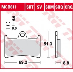 TRW LUCAS ZF KLOCKI HAMULCOWE KH252 SINTER ROAD/TRACK YAMAHA FZS/FZ6 600 '98-'10, YZF R6 '99-, MT-07 '14-'17, TRACER 700 '16-, F