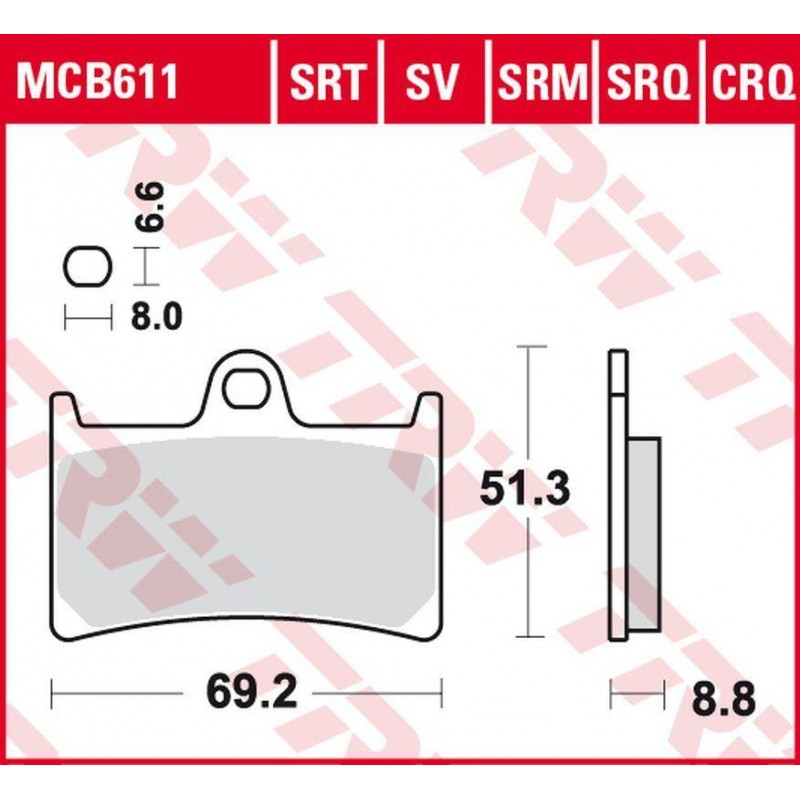 TRW LUCAS ZF KLOCKI HAMULCOWE KH252 SINTER ROAD/TRACK YAMAHA FZS/FZ6 600 '98-'10, YZF R6 '99-, MT-07 '14-'17, TRACER 700 '16-, F