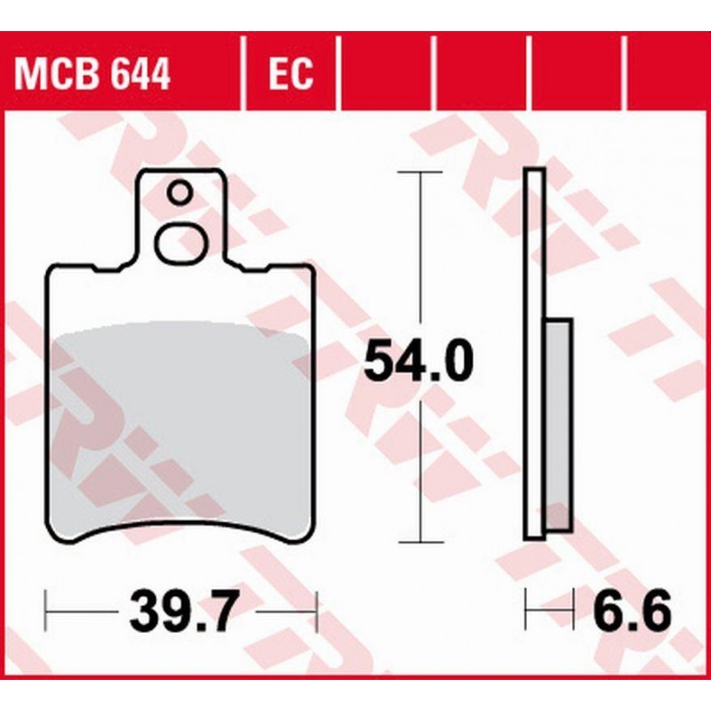 TRW LUCAS ZF KLOCKI HAMULCOWE KH193 ECO ORGANIC APRILIA RS 50 '95-'98, SR 50 '93-'04, YAMAHA YA/YM 50 '95-'98, YQ 50 AEROX '96-'