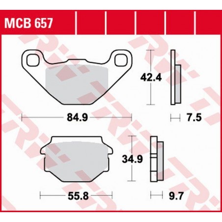 TRW LUCAS ZF KLOCKI HAMULCOWE KH173 ORGANIC APRILIA SX 125 '08-'14, GILERA EGALET 50 '95-'99, MUZ BAGHIRA/MASTIFF 660 '97-'07, S