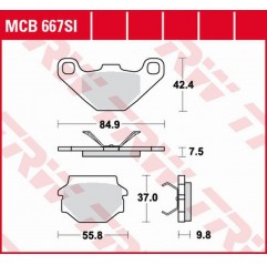 TRW LUCAS ZF KLOCKI HAMULCOWE KH067 SINTER OFFROAD APRILIA MX 125 '03-'07, RX 125 '00-'01, CAGIVA WMX 125 '89-, TYŁ