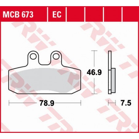 TRW LUCAS ZF KLOCKI HAMULCOWE KH256 ORGANIC HONDA SJ 50/100 '93-'00, CMX 250 REBEL '97-'99, DERBI RAMBLA 125/250/300 '08-'14 PRZ