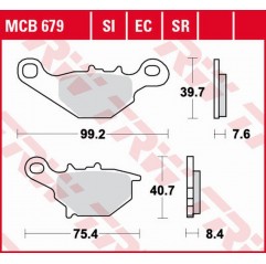 TRW LUCAS ZF KLOCKI HAMULCOWE KH230 ORGANIC KAWASAKI KLX 125 '03-'06, KMX 125 '99-'03, SUZUKI TR 50 '97-'00, UG 110 '98-'02, AN 