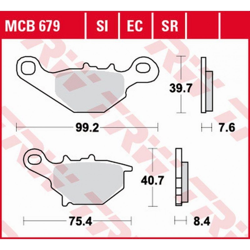 TRW LUCAS ZF KLOCKI HAMULCOWE KH230 ORGANIC KAWASAKI KLX 125 '03-'06, KMX 125 '99-'03, SUZUKI TR 50 '97-'00, UG 110 '98-'02, AN 