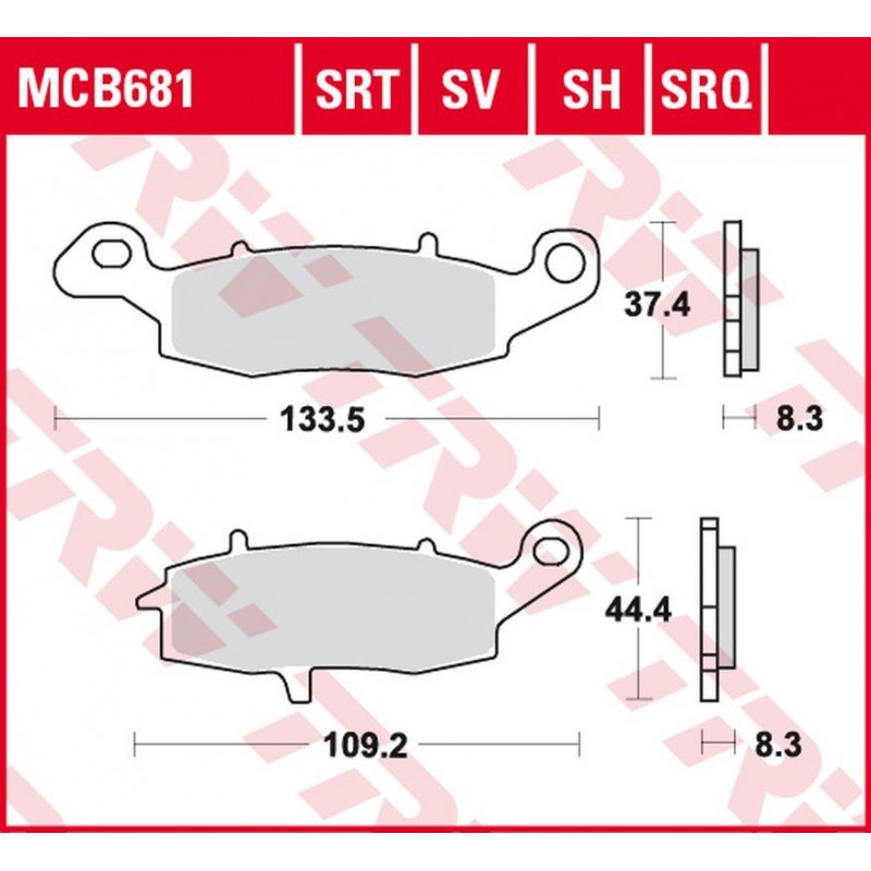 TRW LUCAS ZF KLOCKI HAMULCOWE KH231 SINTER ROAD/TRACK KAWASAKI ZR-7 '99-'04, VN 800 DRIFTER '99-'03, VN 1500 DRIFFTER/CLASSIC '9