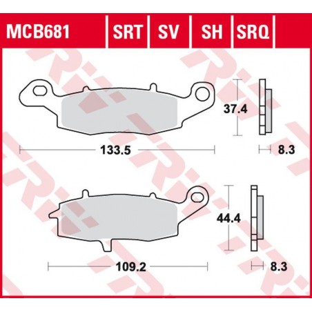 TRW LUCAS ZF KLOCKI HAMULCOWE KH231 SINTER ROAD/TRACK KAWASAKI ZR-7 '99-'04, VN 800 DRIFTER '99-'03, VN 1500 DRIFFTER/CLASSIC '9