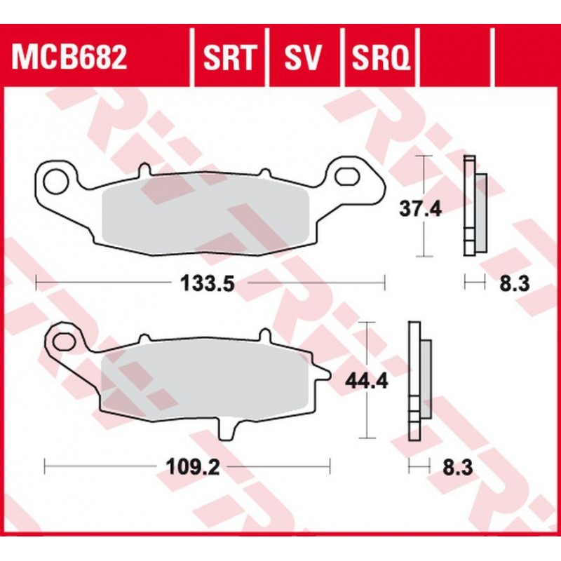 TRW LUCAS ZF KLOCKI HAMULCOWE KH229 SINTER ROAD/TRACK KAWASAKI NINJA 400 '11-, ER-6 '06-'16, VN 900 '06-'17, VN 1500/1600 '00-'0