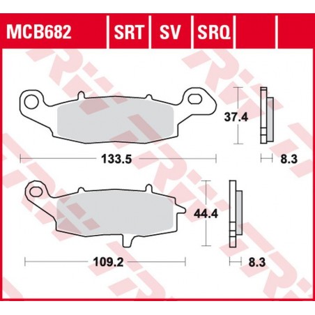 TRW LUCAS ZF KLOCKI HAMULCOWE KH229 SINTER ROAD/TRACK KAWASAKI NINJA 400 '11-, ER-6 '06-'16, VN 900 '06-'17, VN 1500/1600 '00-'0