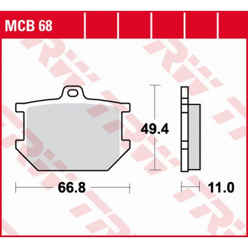 TRW LUCAS ZF KLOCKI HAMULCOWE KH034 ORGANIC YAMAHA XS 250 '77-'80, XS 400 '77-'82, SR 500 '78-'87, XJ 650 '80-'82, XS 650/750 '7