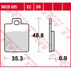 TRW LUCAS ZF KLOCKI HAMULCOWE KH260 ECO ORGANIC CPI GTR 50/200 '03-, GTR 125 '03-'14, GILERA STALKER 125 '97-'06, PIAGGIO FLY 10