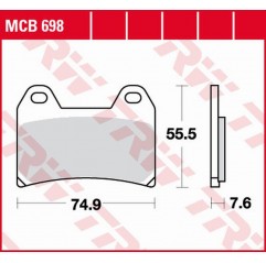 TRW LUCAS ZF KLOCKI HAMULCOWE KH244 ORGANIC HONDA CB 400 SUPER FOUR '97-, BMW R NINE T '16-'18, DUCATI 748/996 '98-'07, MULTISTR