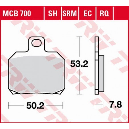 TRW LUCAS ZF KLOCKI HAMULCOWE KH266 ORGANIC SPORT DUCATI HYPERMOTARD 950 '19-, 1000/1200 MULTISTRADA, V4 PANIGALE '18-, KTM RC8 