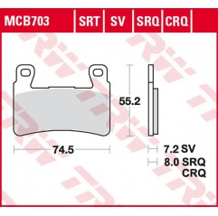TRW LUCAS ZF KLOCKI HAMULCOWE KH265 SINTER ROAD/TRACK HONDA CBR 900RR FIREBLADE '98-'03, VTR 1000 SP1/SP2 '00-'07 PRZÓD