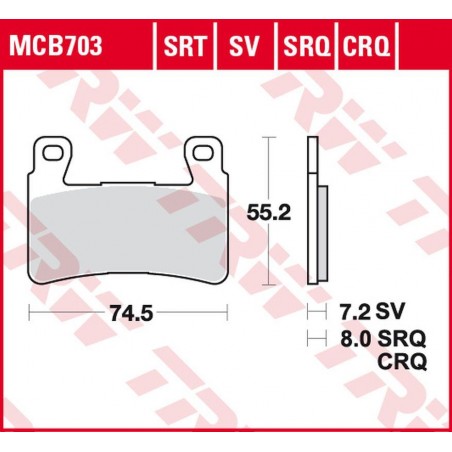 TRW LUCAS ZF KLOCKI HAMULCOWE KH265 SINTER ROAD/TRACK HONDA CBR 900RR FIREBLADE '98-'03, VTR 1000 SP1/SP2 '00-'07 PRZÓD