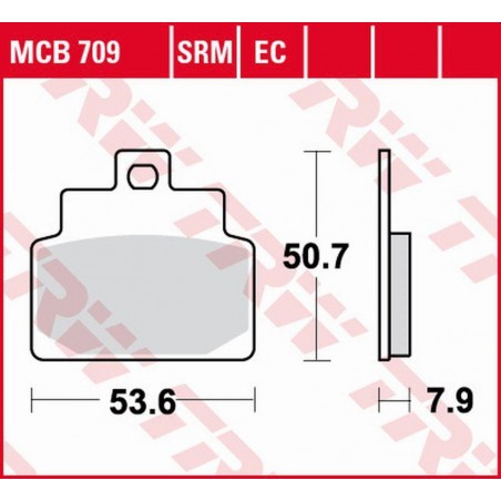 TRW LUCAS ZF KLOCKI HAMULCOWE KH301 ORGANIC SCARABEO 4T 100 '01-'09, COMPANY 125 '09-'13, LEONARDO 125 '99-'05, MOJITO 125 '02-'