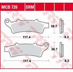 TRW LUCAS ZF KLOCKI HAMULCOWE KH324 ORGANIC APRILIA ATLANTIC 125 '03-, SCARABEO 125 '04-'10, ATLANTIC 200 '02-'05, SCARABEO 200 