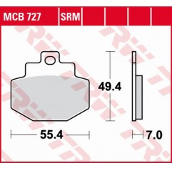 TRW LUCAS ZF KLOCKI HAMULCOWE KH321 SINTER BENELLI ADIVA 125/150 '00-'06, PIAGGIO GTX/HEXAGON 125 '00-'03, VESPA GTS '07-, GTV 1
