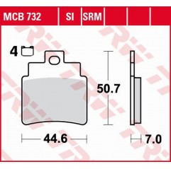 TRW LUCAS ZF KLOCKI HAMULCOWE KH355/4 ORGANIC SYM GTS JOYMAX/VOYAGER 125 '05-, FIRENZE 250 '06-'07, VOYAGER 250 '05-, PRZÓD