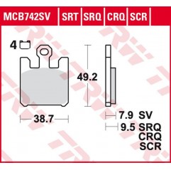 TRW LUCAS ZF KLOCKI HAMULCOWE KH369/4 SINTER TRACK KAWASAKI ZX-6RR 600, ZX-6R 636 '03-'06, ZX-10R '04-'07, ZX-12R '04-'06, SUZUK