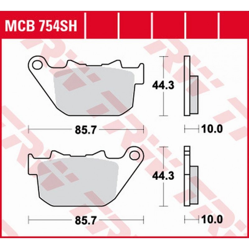 TRW LUCAS ZF KLOCKI HAMULCOWE KH387 SINTER STREET HARLEY-DAVIDSON 883 XL-C/L/N/R ROADSTER/SPORTSTER '03-'15, 1200 XL-C/L/R/X SPO