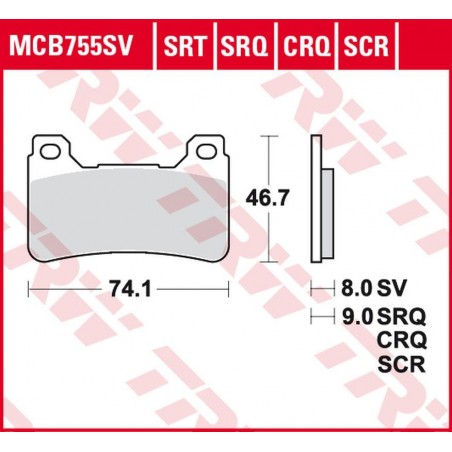 TRW LUCAS ZF KLOCKI HAMULCOWE KH390 SINTER ROAD/TRACK HONDA CBR 600RR '05-'16, CBR 1000RR FIREBLADE '04-'16 PRZÓD