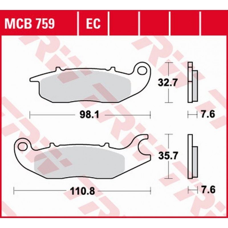 TRW LUCAS ZF KLOCKI HAMULCOWE KH375 ECO ORGANIC HONDA CBF 125 '09-'16, CBR 125R '04-'17, Z 125 MONKEY '18-, RIEJU NKD 125 '08-'1