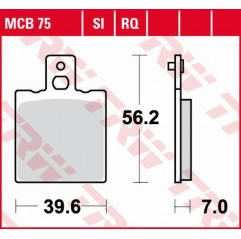 TRW LUCAS ZF KLOCKI HAMULCOWE KH047 ORGANIC SPORT APRILIA AF-1 250 '90-, RS 250 '95-, DUCATI MONSTER 600/620/695/750/800/900/996