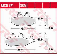 TRW LUCAS ZF KLOCKI HAMULCOWE KH418 ORGANIC PIAGGIO BEVERLY 125 '10-, MEDELEY 125 '16-, MP3 125 '09-'12, X7 125 '08-'12, XEVO 12
