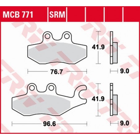 TRW LUCAS ZF KLOCKI HAMULCOWE KH418 ORGANIC PIAGGIO BEVERLY 125 '10-, MEDELEY 125 '16-, MP3 125 '09-'12, X7 125 '08-'12, XEVO 12