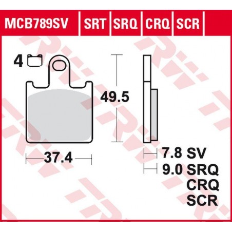 TRW LUCAS ZF KLOCKI HAMULCOWE KH417 SINTER ROAD/TRACK KAWASAKI ZX-6R 600 NINJA '07-'16 PRZÓD