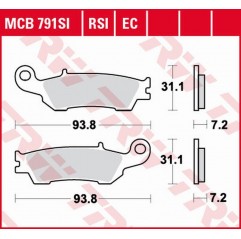 TRW LUCAS ZF KLOCKI HAMULCOWE KH450 ECO ORGANIC YAMAHA YZ 125 '08-, WR-F 250/450 '15-, YZ-F 450 '08-, PRZÓD