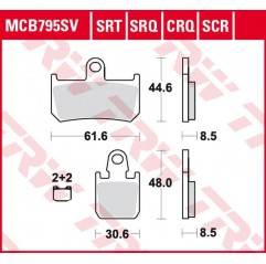 TRW LUCAS ZF KLOCKI HAMULCOWE KH442/4 CARBON RACING YAMAHA YZF R1 '06-'14, MT-01 1700 '05-'12, XV 1700 V-MAX '09-'16 PRZÓD