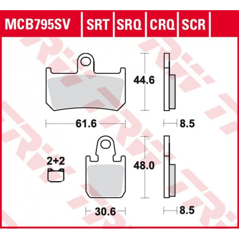 TRW LUCAS ZF KLOCKI HAMULCOWE KH442/4 SINTER ROAD/TRACK YAMAHA YZF R1 '06-'14, MT-01 1700 '05-'12, XV 1700 V-MAX '09-'16 PRZÓD