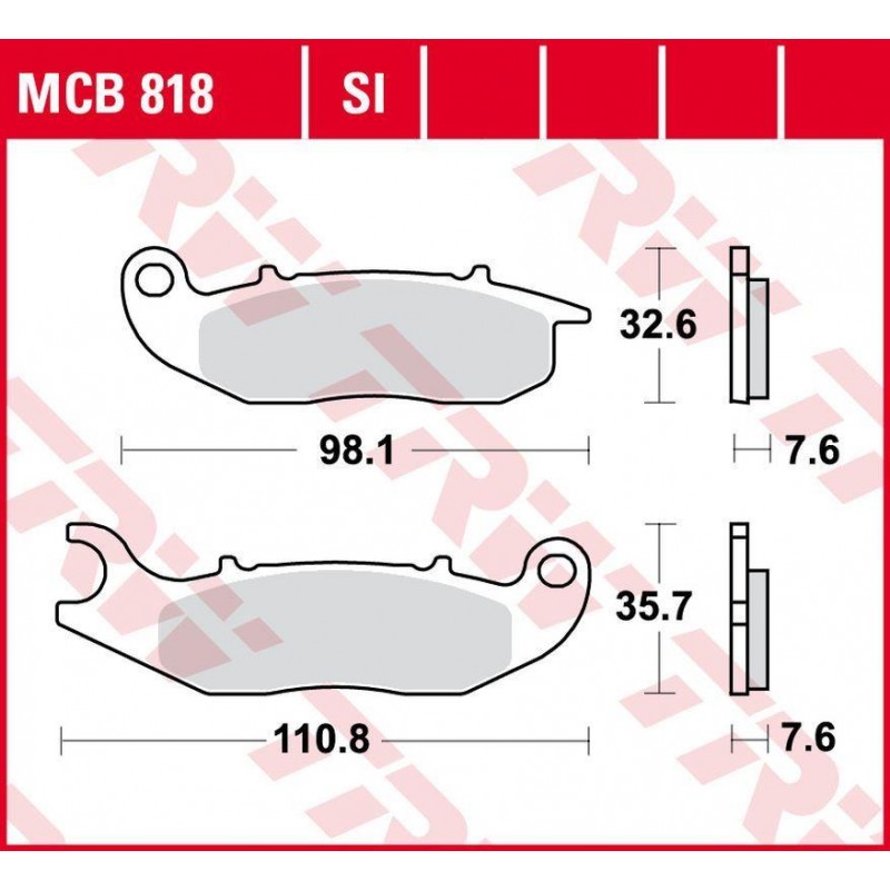 TRW LUCAS ZF KLOCKI HAMULCOWE KH465 ORGANIC AJP PR3/PR4/PR5 '13-,DERBI TERRA/CITY CROSS 125 '08-'16, HONDA CRF 250L/M/R '13-, PI