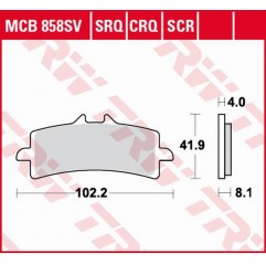 TRW LUCAS ZF KLOCKI HAMULCOWE KH447 CARBON RACING APRILIA RSV4, V4 TUONO '15-, BMW HP4 1000 '12-'16, DUCATI DIAVEL 1200 '11-18, 