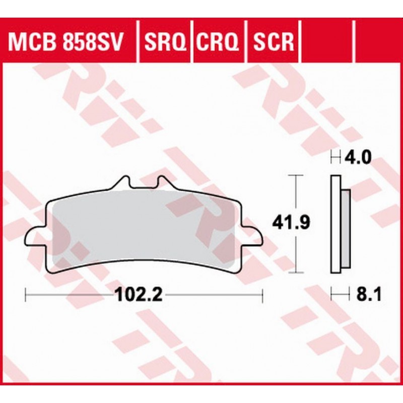 TRW LUCAS ZF KLOCKI HAMULCOWE KH447 SINTER TRACK APRILIA RSV4, V4 TUONO '15-, BMW HP4 1000 '12-'16, DUCATI DIAVEL 1200 '11-18, H