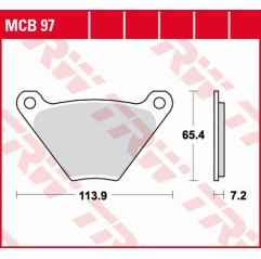 TRW LUCAS ZF KLOCKI HAMULCOWE KH024/2 ORGANIC HARLEY-DAVIDSON FL/FLH/FLHS 1200, FLH/FXB/FXE/FXEF/FXS 1340 '75-'85 PRZÓD/TYŁ