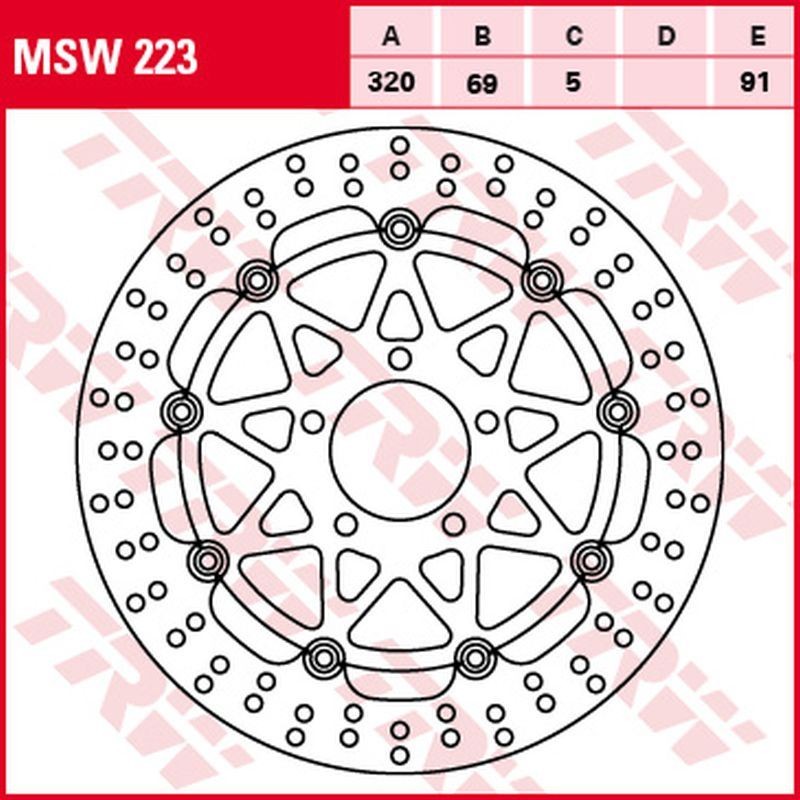 TRW LUCAS ZF TARCZA HAMULCOWA PRZÓD SUZUKI GSX-R 600 '97-'03, GSX-R 750 '96-'03, GSX-R 1000 '01-'02, TL 1000R '98-'99, TL 1000S 