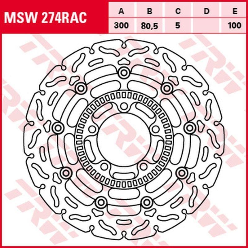 TRW LUCAS ZF TARCZA HAMULCOWA PRZÓD KAWASAKI ER-6F/N '06-'16, KLE 650 VERSYS '07-, VULCAN 650S '15-, (300X80,5X5MM) WAVE