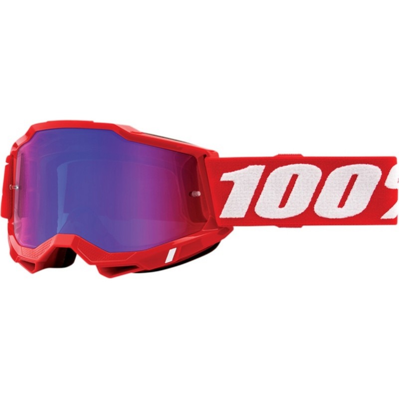 100 PROCENT (2022) FA20 ACCURI 2 GOGGLE RED - MIRROR RED/BLUE LENS GOGLE ACCURI 2 KOLOR CZERWONY SZYBKA NIEBIESKIE LUSTRO STARY 