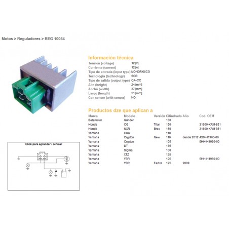 DZE REGULATOR NAPIĘCIA YAMAHA YBR 125 (5HH-H1960-00)