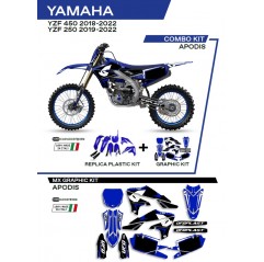 UFO 2022/06 KOMPLET PLASTIKÓW PLUS KOMPLET NAKLEJEK (OKLEIN) YAMAHA YZF 250 '19-'22 APODIS KOLOR NIEBIESKI