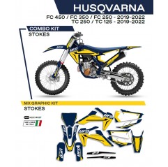 UFO 2022/06 KOMPLET NAKLEJEK (OKLEIN) HUSQVARNA TC 125 '19-'22 STOKES KOLOR NIEBIESKI