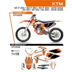 UFO 2022/06 KOMPLET NAKLEJEK (OKLEIN) KTM SX 125 '19-'22 STOKES KOLOR OEM (POMARAŃCZOWY/CZARNY/BIAŁY)