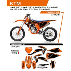 UFO 2022/06 KOMPLET NAKLEJEK (OKLEIN) KTM SX 125 '19-'22 APODIS KOLOR POMARAŃCZOWY