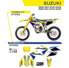 UFO 2022/06 KOMPLET NAKLEJEK (OKLEIN) SUZUKI RMZ 250 '19-'22 STOKES KOLOR ŻÓŁTY