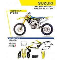 UFO 2022/06 KOMPLET NAKLEJEK (OKLEIN) SUZUKI RMZ 250 '19-'22 STOKES KOLOR OEM (ŻÓŁTY/ BIAŁY/CZARNY)