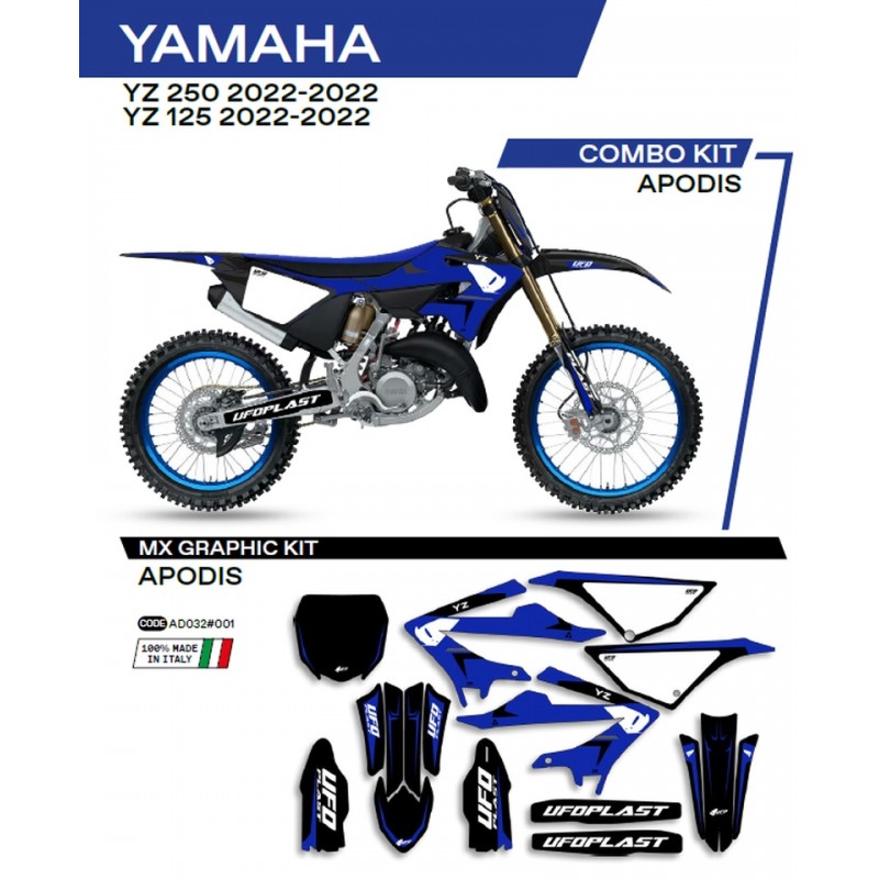 UFO 2022/06 KOMPLET NAKLEJEK (OKLEIN) YAMAHA YZ 125 '22 APODIS KOLOR CZARNY